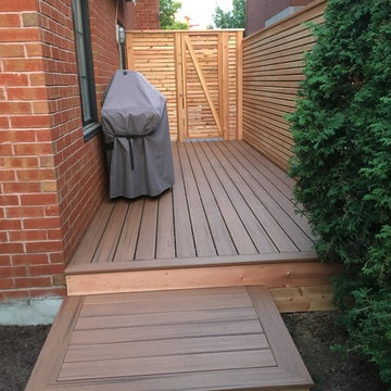 TREX floor and cedar storage, pannels and doors