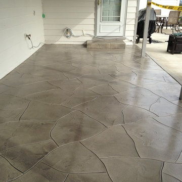 Concrete Overlay - After with carved stone finish