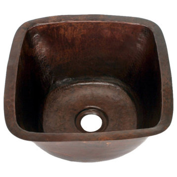 Rounded Square Copper Bar Sink by SoLuna, Dark Smoke