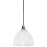 Toltec Lighting - Carina 1-Light Pendant, Brushed Nickel/Opal Frosted - Enhance your space with the Carina 1-Light Pendant. Installation is a breeze - simply connect it to a 120 volt power supply and enjoy. Achieve the perfect ambiance with its dimmable lighting feature (dimmer not included). This pendant is energy-efficient and LED-compatible, providing you with long-lasting illumination. It offers versatile lighting options, as it is compatible with standard medium base bulbs. The pendant's streamlined design, along with its durable glass shade, ensures even and delightful diffusion of light. Choose from multiple finish and color variations to find the perfect match for your decor.