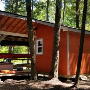 Canoe Rack with Storage Shed