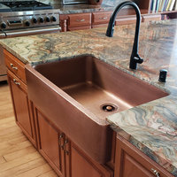Adams Copper 36" Single Bowl Farmhouse Apron Front Undermount Kitchen Sink
