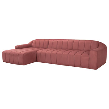 Coraline Chianti Microsuede Fabric Sectional Sofa, HGSN427