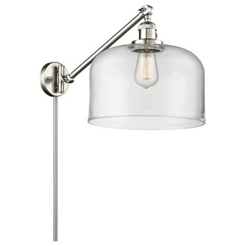 X-Large Bell 1 Light Wall Lamp, Satin Nickel