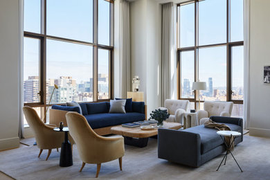 Inspiration for a contemporary loft-style living room remodel in New York