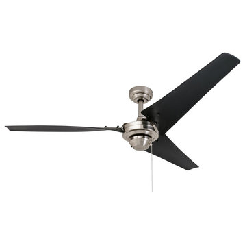 Prominence Home Almadale Modern Ceiling Fan, 56 inch, No Light, Brushed Nickel