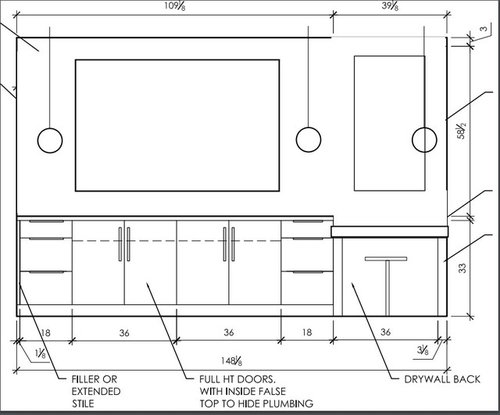 What is the proper placement for bathroom pendant sconces?