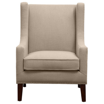 Madison Park Barton Wing Chair, Linen