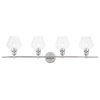Chrome Finish And Clear Glass 4-Light Wall Sconce