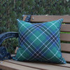 Mad for Plaid Navy Blue Holiday Print Decorative Outdoor Throw Pillow, 20"