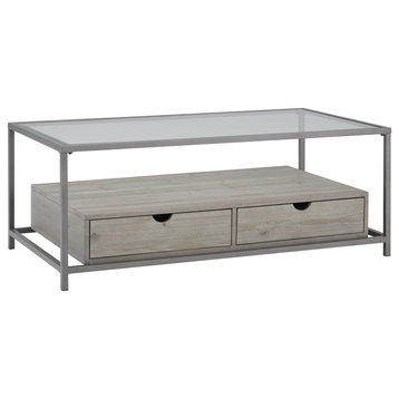Beachfront Cocktail Table in Sand Drift/Nickel