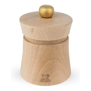 Bisetti Cuneo Wood Pepper Mill & Salt Shaker Set, 3.94 in, Natural