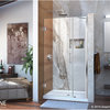 Unidoor 41 to 42" Frameless Hinged Shower Door, Clear 3/8" Glass Door