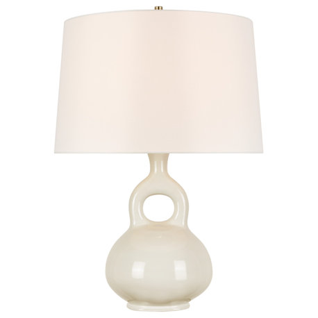 Lamu Large Table Lamp in Ivory with Linen Shade