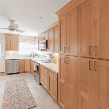 Calacatta Valentin and Waypoint Maple Rye Kitchen Remodel