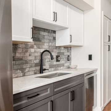 Galley Style Kitchen Remodel Done in Two-Tone Cabinets