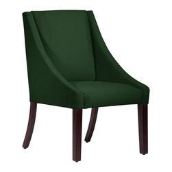 Universal Lighting and Decor - Villager Fauxmo Emerald Fabric Swoop Dining Chair - Bar Stools And Counter Stools