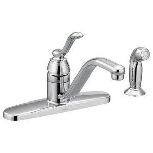 Moen Lindley Single Handle Kitchen Faucet With Matching Side