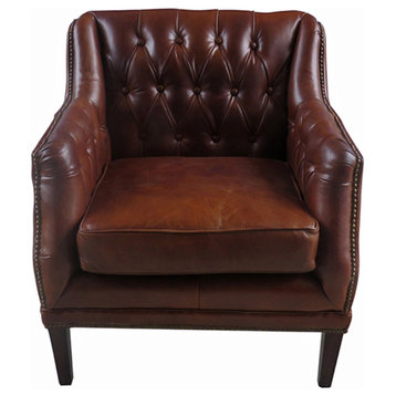 Matthew Izzo Home Chatsworth Chesterfield Leather Arm Chair