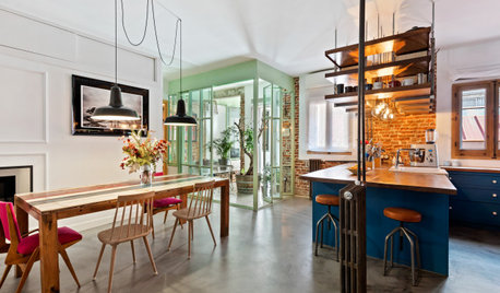 Casas Houzz: Estilo ecléctico en un piso con terraza-invernadero