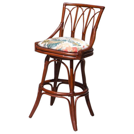 Cuba 24" Swivel Armless Barstool In Sienna With Dum Dum Spa