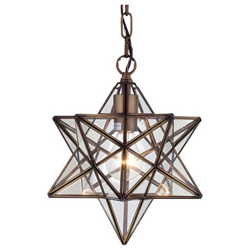 Warehouse Of Tiffany Minkar 1-Light Antique Bronze Star Pendant