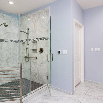 Danville Master Bathroom with door to backyard