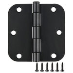 Door Corner - Matte Black Door Hinge 3.5" With 5/8" Radius Corners, Single - Finish: Matte Black