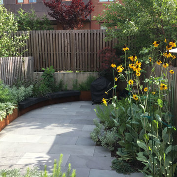 Modern Garden with Curved Corten Border