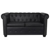vidaXL Sofa Chesterfield Loveseat Settee Couch Sofa Artificial Leather Black