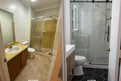 Inspiration for a modern bathroom remodel in Richmond