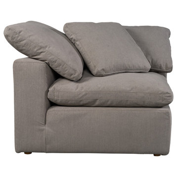 Terra Condo Corner Chair Livesmart Fabric Light Grey