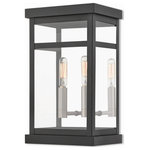 Livex Lighting - Livex Lighting 20702-04 Hopewell - 12.75"Two Light Outdoor Wall Lantern - The design of the Hopewell outdoor wall lantern giHopewell 12.75"Two L Black Clear Glass *UL Approved: YES Energy Star Qualified: n/a ADA Certified: n/a  *Number of Lights: Lamp: 2-*Wattage:60w Candelabra Base bulb(s) *Bulb Included:No *Bulb Type:Candelabra Base *Finish Type:Black