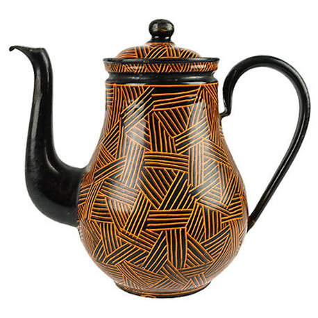 Consigned Avant Garde Enamel Coffeepot