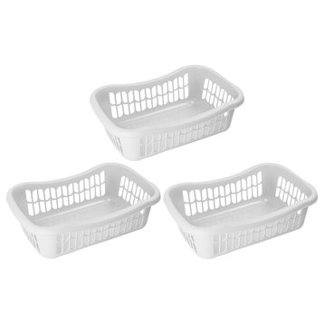 Large Plastic Storage Organizing Basket, Pack of 3, 32-1191-3, White