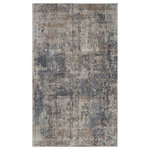 Nourison - Nourison Quarry 3' x 5' Blue Beige Modern Indoor Rug - This lush and elegant Quarry rug captures the visual excitement of abstract art. Its distressed style maximizes the textural appeal of the dense, power-loomed pile. Subtle yet statement-making in artful tones of mineralized beige and blue.