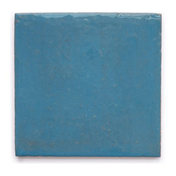 18 Bright Blue (Glossy Finish) - Handmade Ceramic Tile - Tile