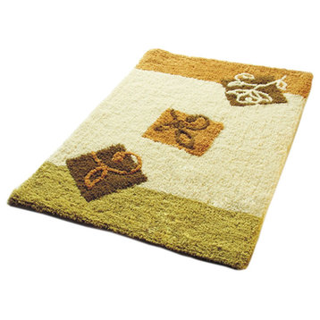 Naomi - Beige Leaf Luxury Home Rugs (19.7 by 31.5 inches)