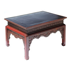 Chinese Vintage Distressed Rustic Brown Low Kang Table Stan - Side Tables And End Tables