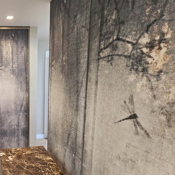 Sliding Doors, Whale and Hand Painted Wallpaper Hanging