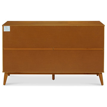 Camaflexi Mid-Century Solid Wood 6-Drawer Bedroom Dresser in Castanho Brown