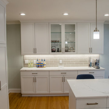 The Right Lights and White Quartz for a Bright Kitchen