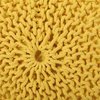 GDF Studio Beryl Knitted Cotton Pouf, Yellow