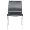 Colter Leather Dinign Chair with Steel Legs, Darkgray