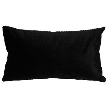 Velvet Geometric Pattern Decorative Throw Pillow, Amethyst Stripes, 12"x20"
