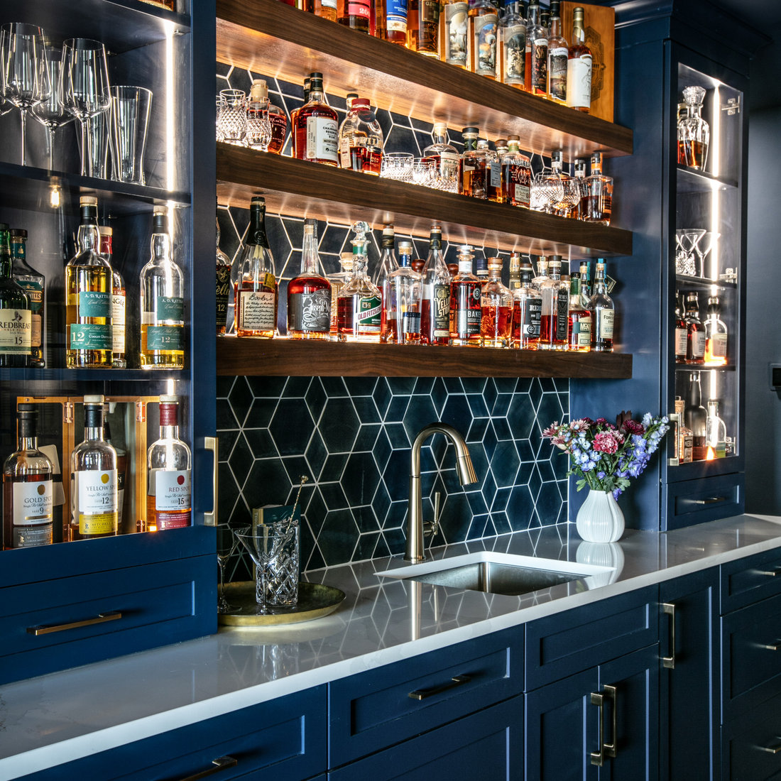 Moody Dramatic Basement Remodel