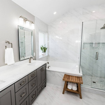 The Southern Glam House — Kitchen, Living, Dining. Bathrooms