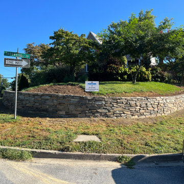 Dry Stack Field Stone Retaining Wall in Silver Spring MD