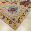 Hand-Tufted Wool Paisley Rug, Ivory, 7'9"x9'9"