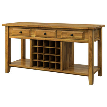 Arbor Hill Two-Tone Buffet Server with Wine Rack, Oak